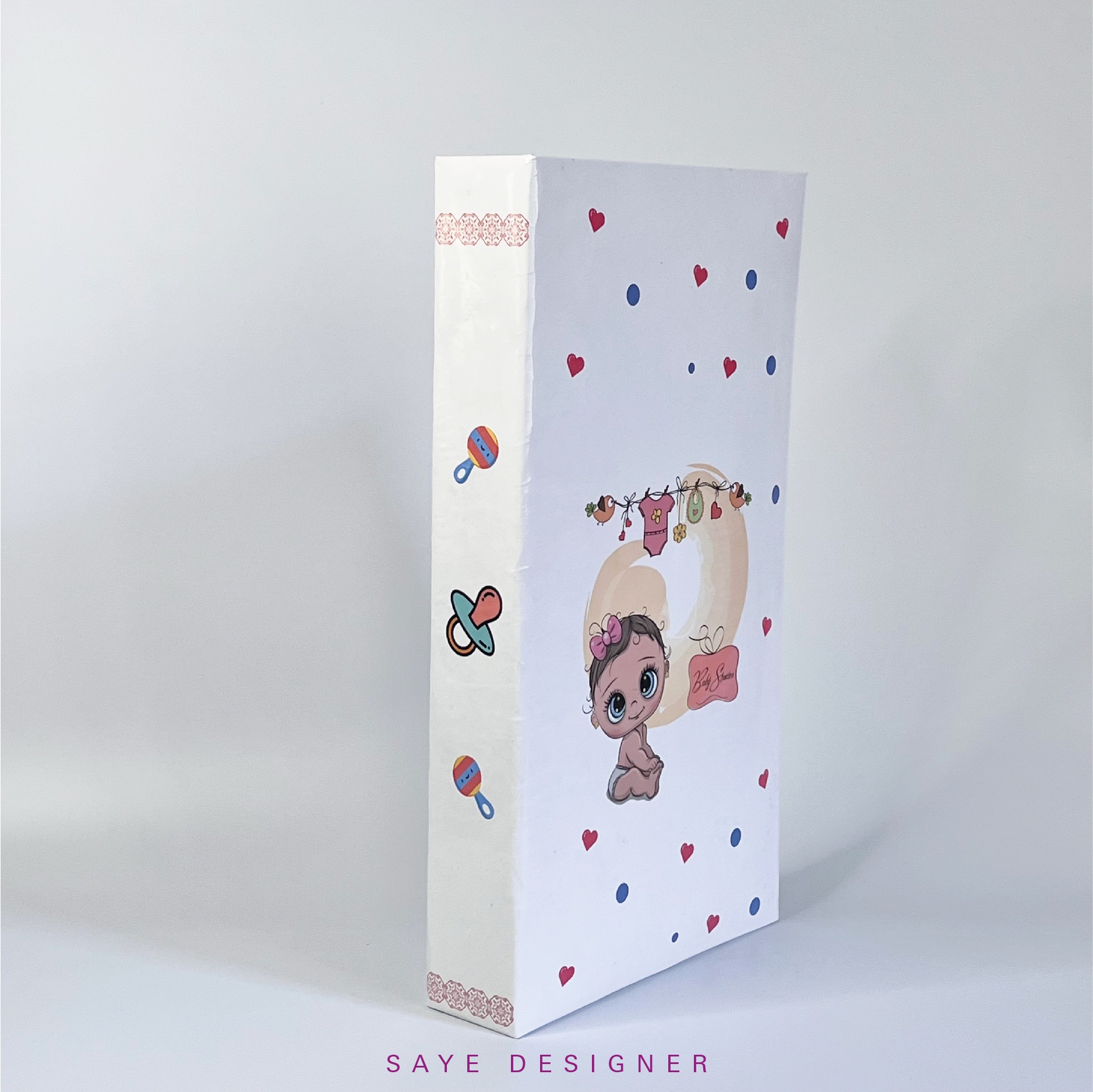 آلبوم پاکتی کودک 10×15 طرح بچه جلد سفید (ظرفیت 300 عکس)