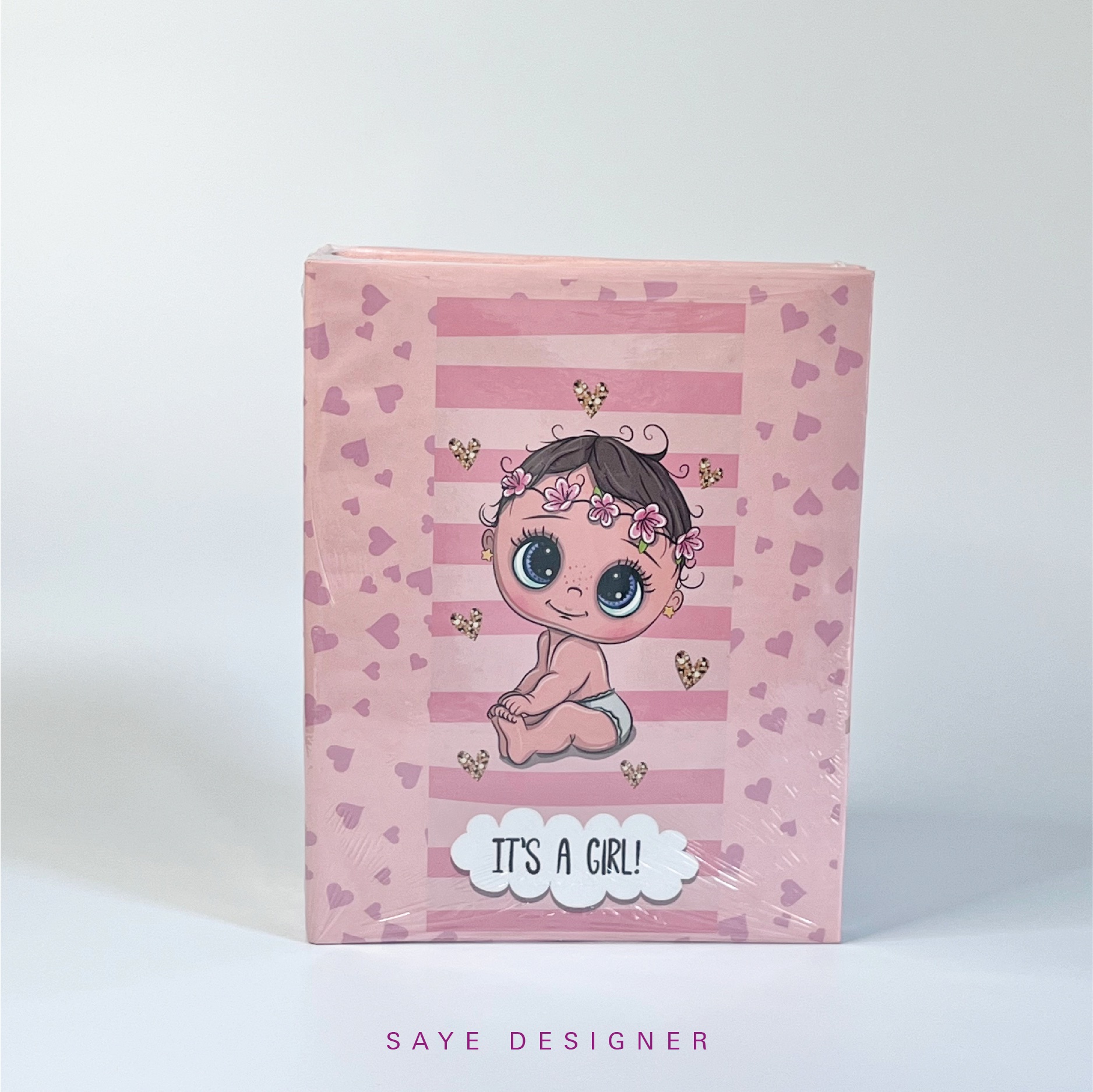 آلبوم پاکتی کودک 16×21 طرح its a girl (ظرفیت 100 عکس)