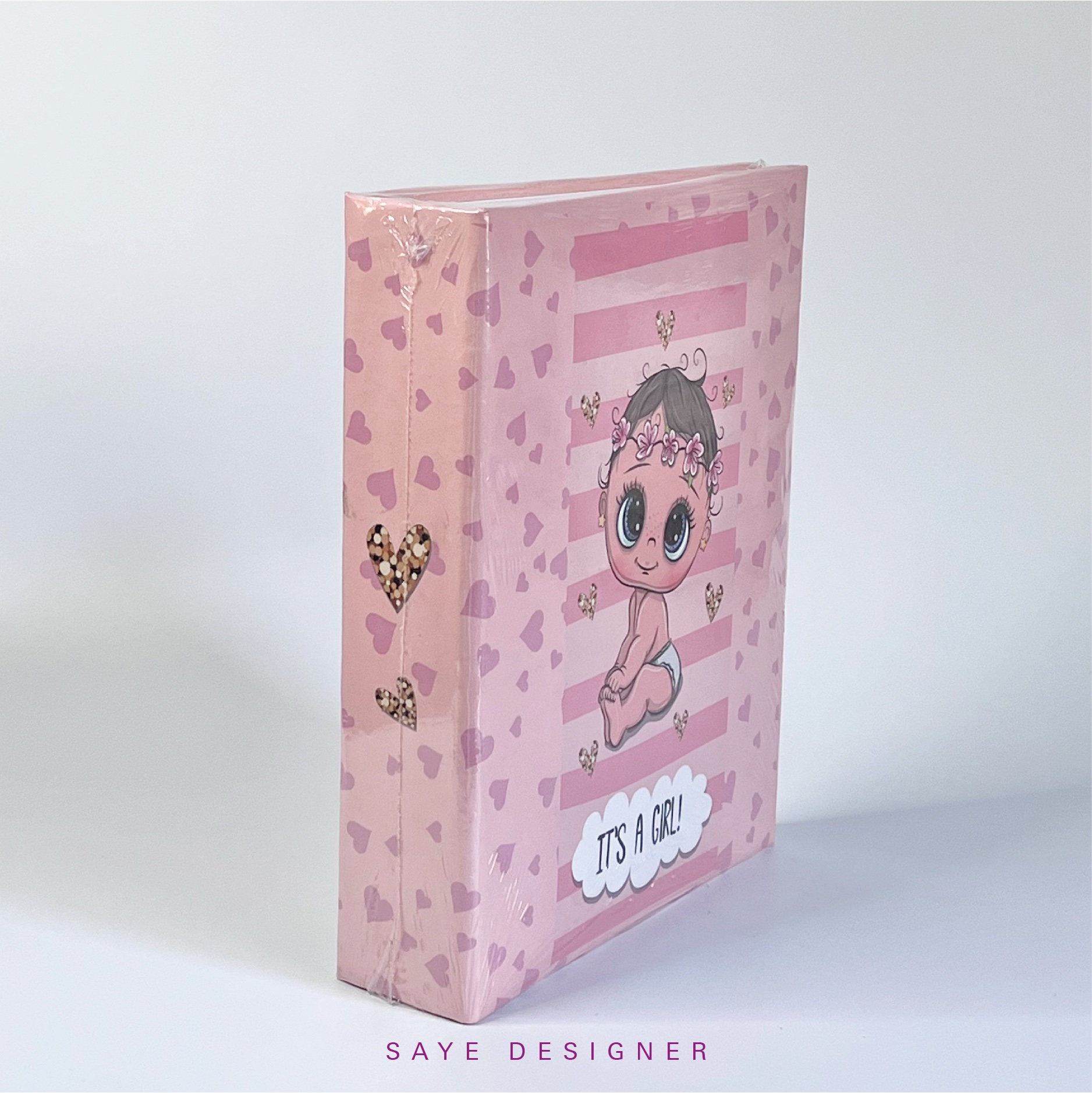 آلبوم پاکتی کودک 16×21 طرح its a girl (ظرفیت 100 عکس)