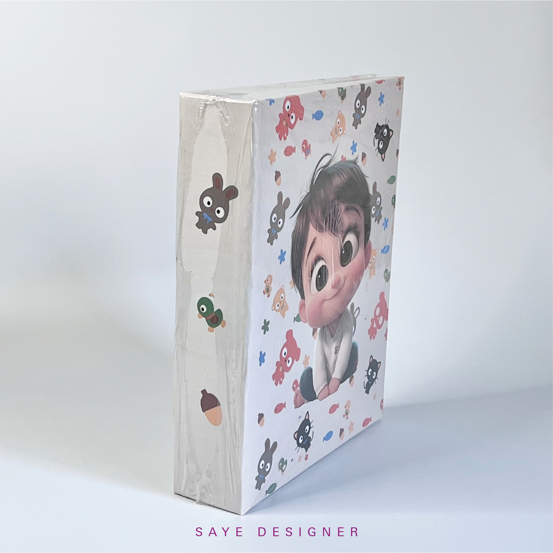 آلبوم پاکتی کودک 16×21 طرح گربه (ظرفیت 100 عکس)